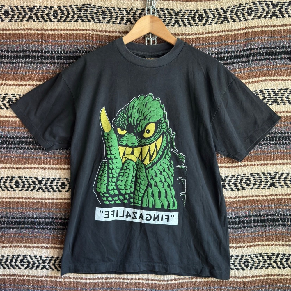 Soundgarden Bad motor finger Mens Large Black Godzilla Fingalife Tshirt